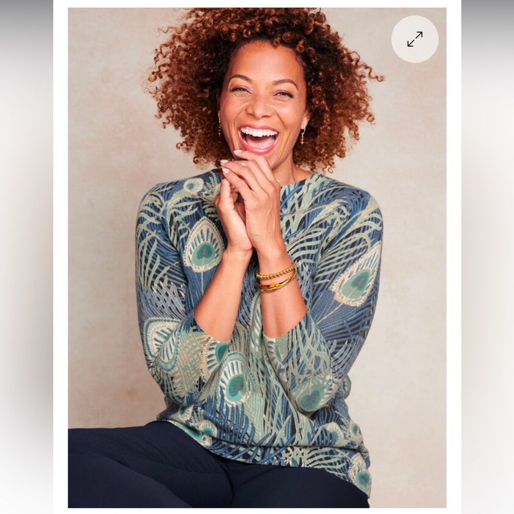 AUDREY CASHMERE SWEATER -
PEACOCK FEATHER